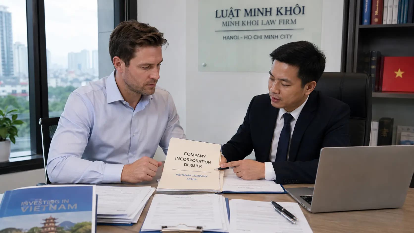 Entrepreneur étranger préparant les licences et autorisations nécessaires pour lancer une activité au Vietnam.
